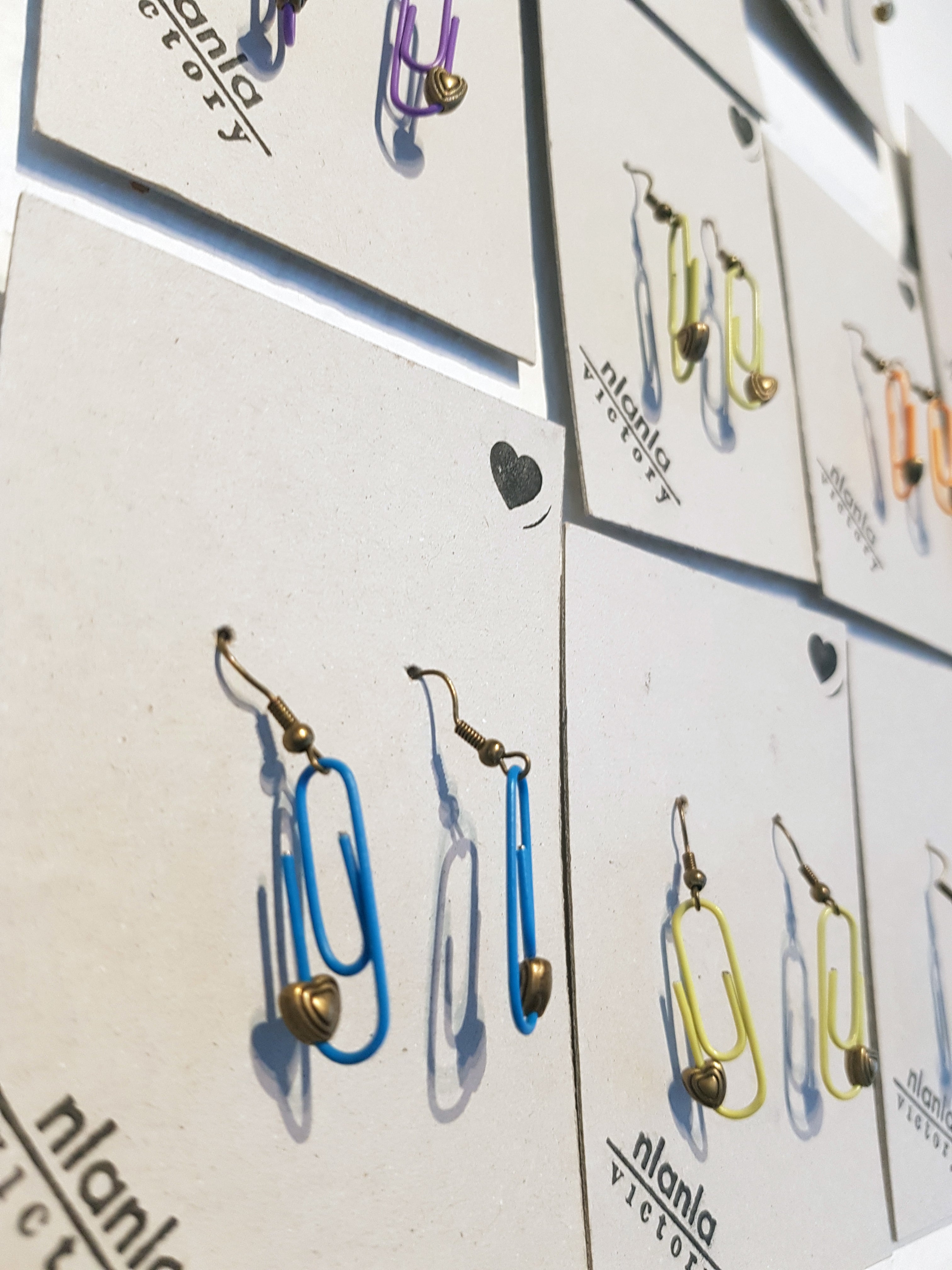 Black Personalised Paperclip Earrings | by lovedbynlanla